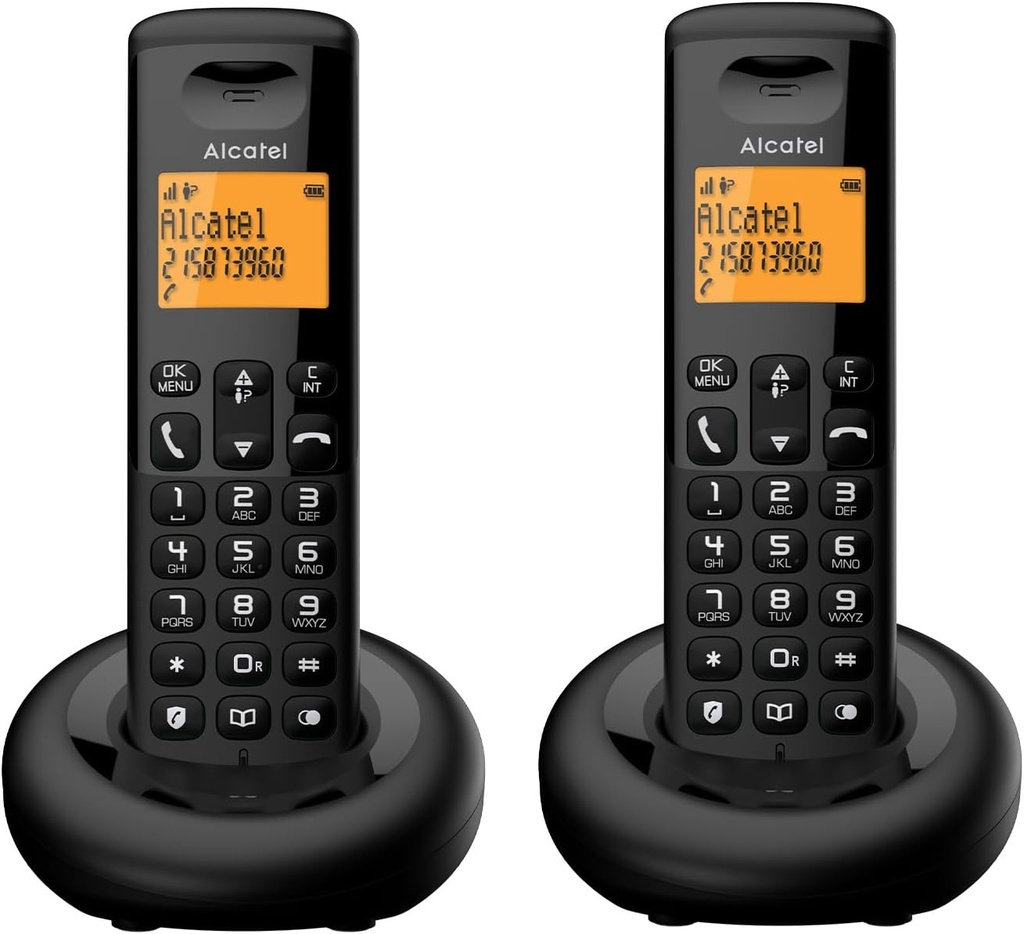 [ALCATELE160DUO] Teléfono Inalámbrico DECT DUO Alcatel negro. Mod. E160DUO