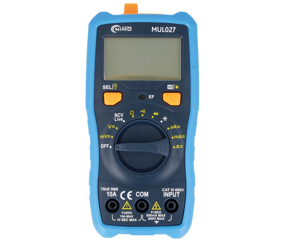 [MUL027ELM] Multímetro digital autorrango TRUE RMS CAT.III 600V. Mod. MUL027