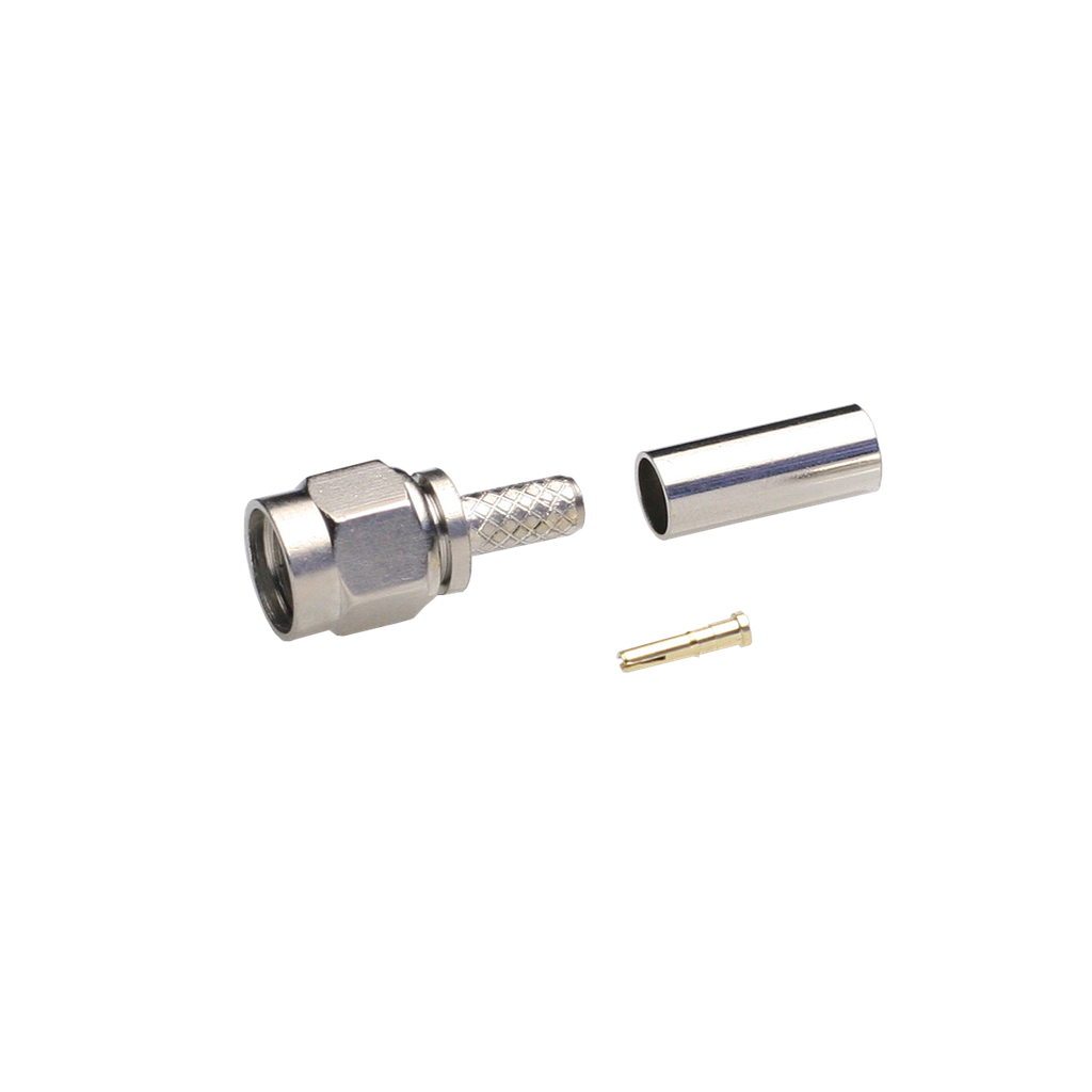 [1602174AVA] Conector SMA macho inverso Crimp RG-174. Aislante Teflón. Mod. 1602/174