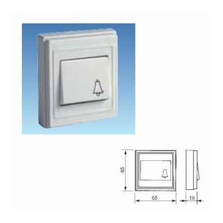 Pulsador de luz superficie 6A 250V blanco. Solera. Mod. 1604