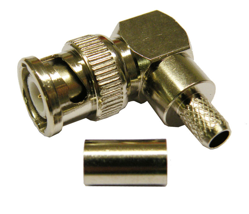 Conector acodado BNC macho para RG59