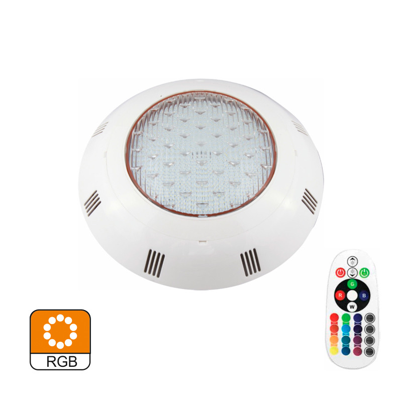 Foco LED Piscinas Superficie IP68 RGB 24W Incluye Mando. Mod. LM6410