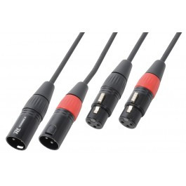 [177054GEN] Conexión 2xXLR Macho a 2xXLR Hembra PD Connex 6.0m. Mod. 177054