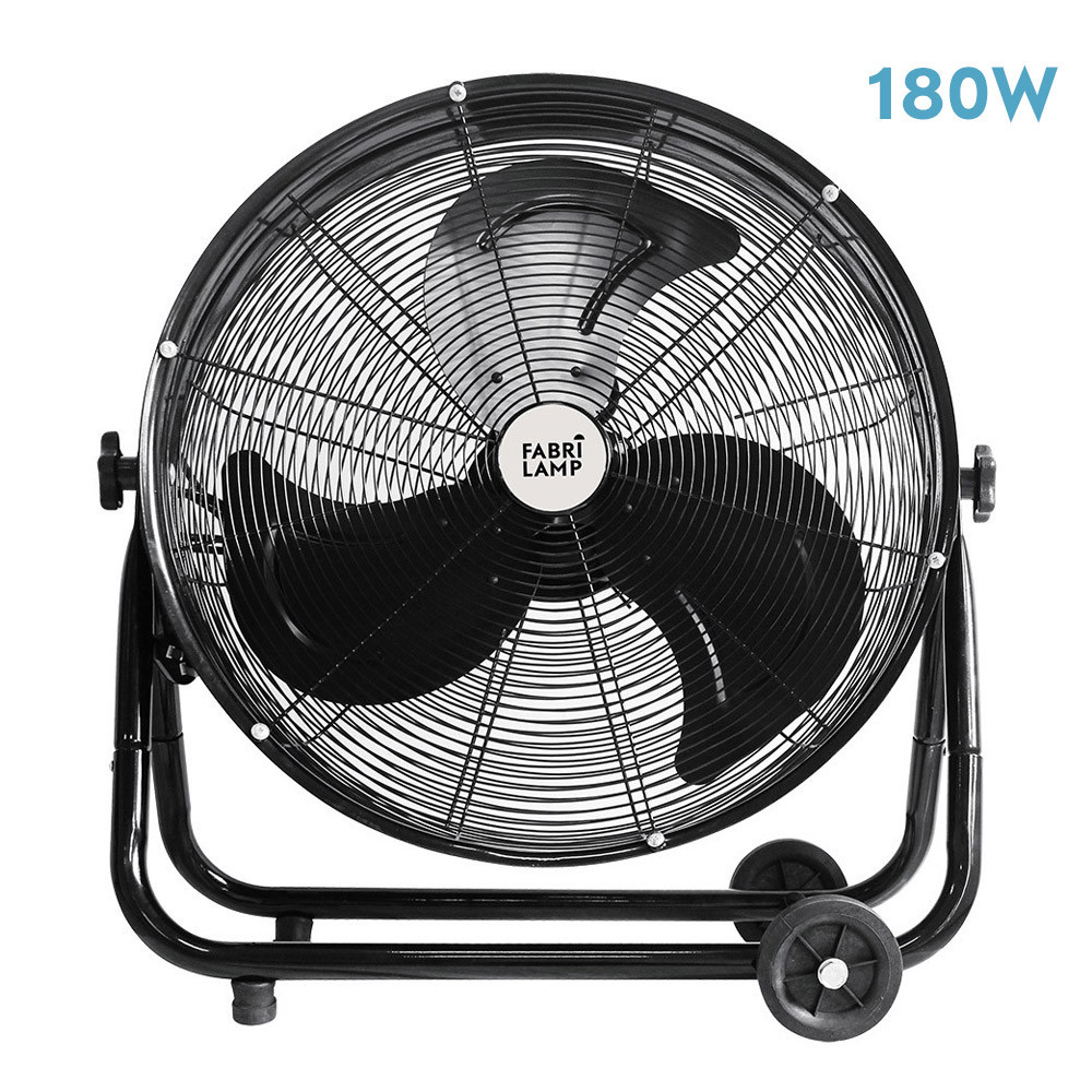 Ventilador industrial suelo 76cm 180W negro Poniente. Mod. 181371009