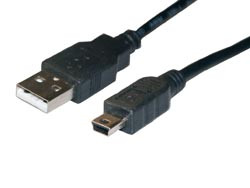 Conexión USB Macho A - mini USB 5p. Macho B. 1.8 metros. Mod. WIR090