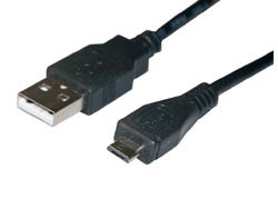 Conexión USB. Macho USB A - Macho Micro USB B. Mod. 1996-F