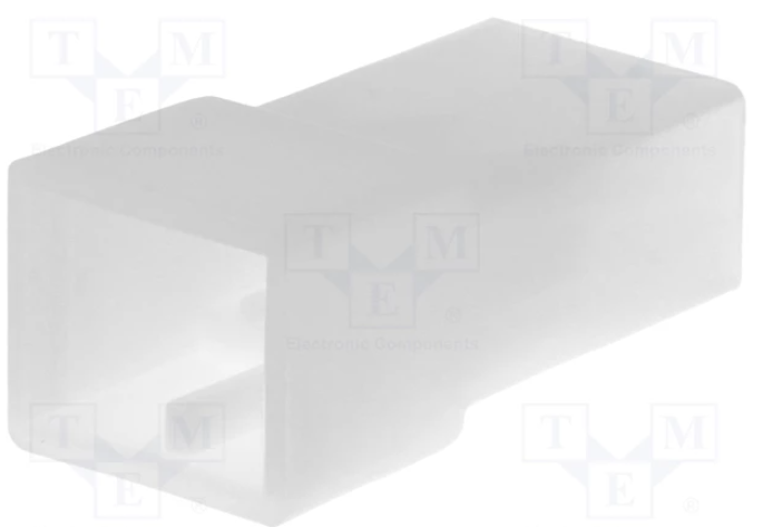[200020W] Carcasa para terminal macho de 2 vías de faston 6.3 mm. Mod. 200.020W