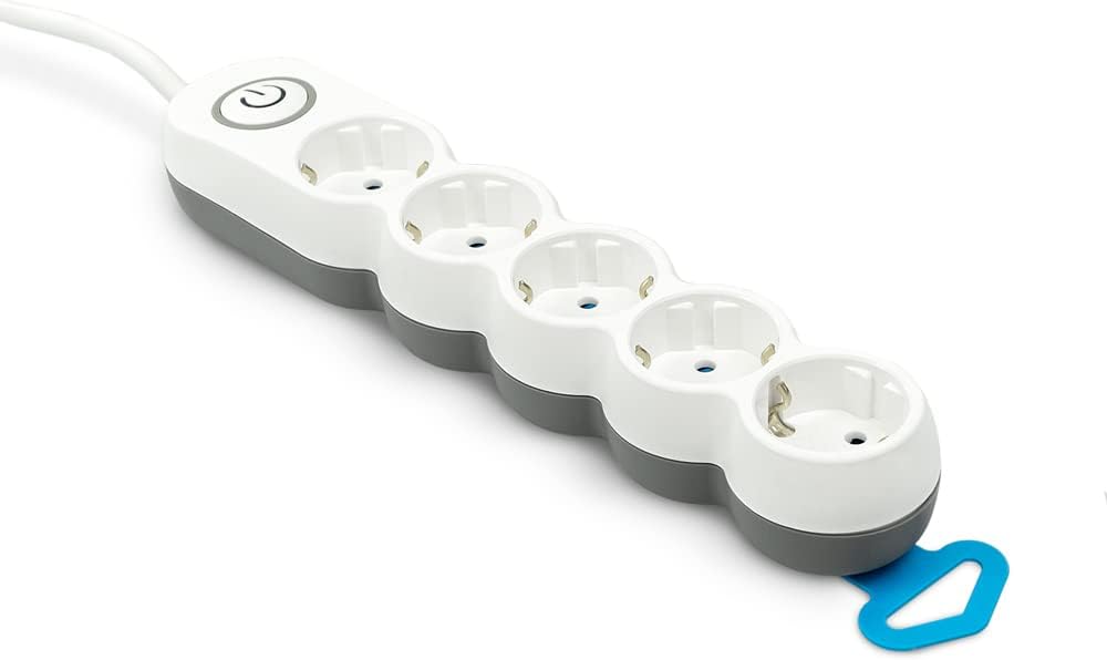 Base múltiple regleta 5 tomas 1.4 metros c/interruptor Garza. Mod. 420044G