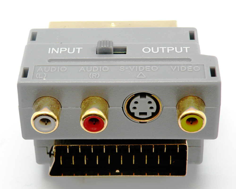 [2119EELG] Adaptador euroconector macho a 3 RCA + S-VHS. Mod. 2119E