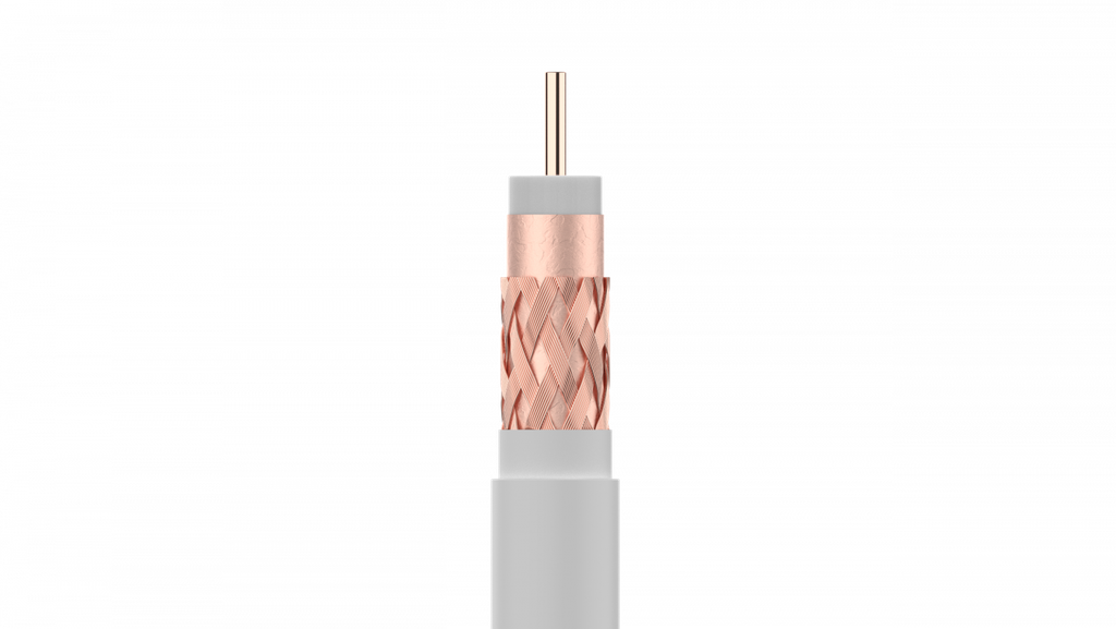 [214102TLV] Cable Coaxial altisima calidad T-100 Plus PVC blanco 100 metros malla cobre vivo cobre Televes. Mod. 214102
