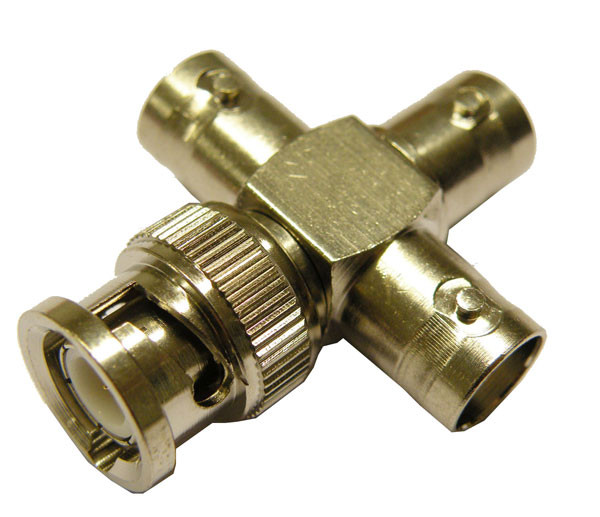 Adaptador de BNC macho a 3 BNC hembras