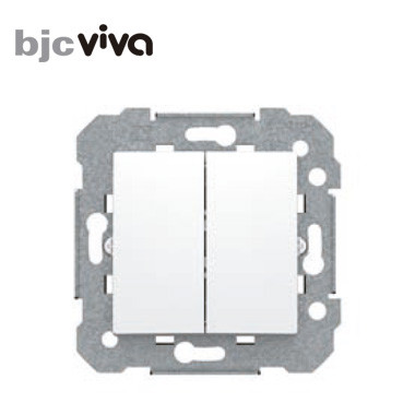 Conmutador doble blanco BJC viva 23510