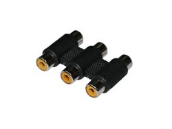 Conector adaptador Prolongador triple hembra RCA. Mod. AU7000048