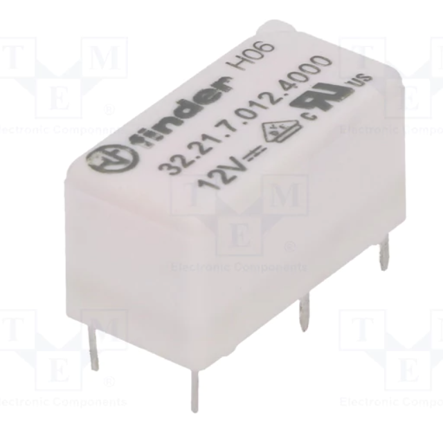 Relé electromagnético 12VDC 6A/250VCA Finder. Mod. 32.21.7.012.4000