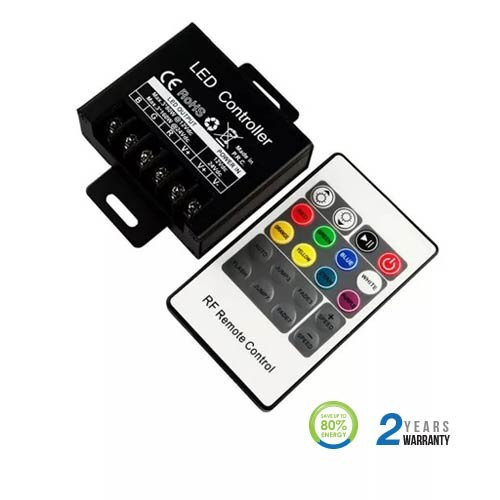 Controlador dimmer para tira LED RGB máx. 80/160W 6.2Ax3CH DC12/24V + mando RF. Mod. 3340
