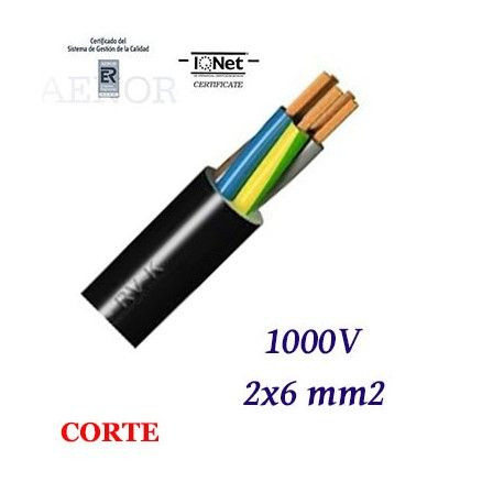 [3515ROD] Manguera flexible 2x6mm2 0.6/1kV negra. Mod. MN2X6