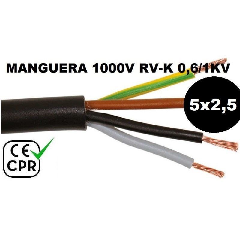 MANGUERA RV-K 5X2.5 MM2 1000V - POR METROS. Mod. MN5X2.5