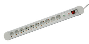 [36260BEDH] Base con 10 tomas protección sobrecarga y sobretensión blanco. Mod. 36.260/B