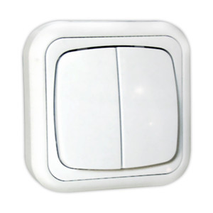 Doble interruptor blanco de superficie Mod 36.480/DI