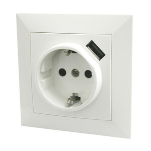 [36545EDH] Base schuko empotrable + puerto USB 5VDC/2.1A. Mod. 36.545