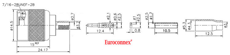 Conector TNC macho grimpar RG174. Mod. 3955