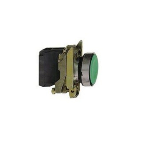 Pulsador con retorno metálico Ø22mm. Rasante. Verde. 1NO. Mod. WE9902