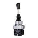 Manipulador (joystick) metálico Ø22mm. 4 posiciones. Sin retorno al centro. 2NO+2NC. Mod. 3SXD2-PA14