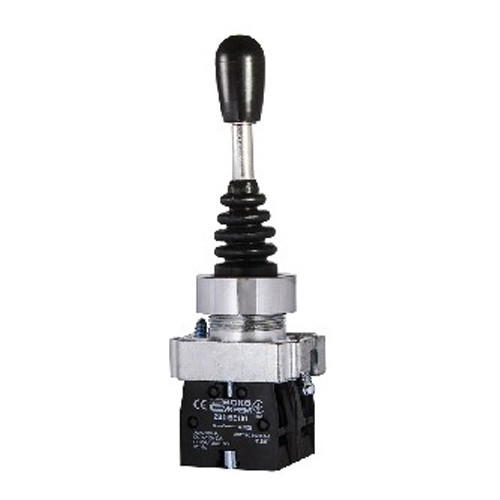 Manipulador (joystick) metálico Ø22mm. 2 posiciones. Con retorno al centro. 2NO. Mod. RHXD2-PA22