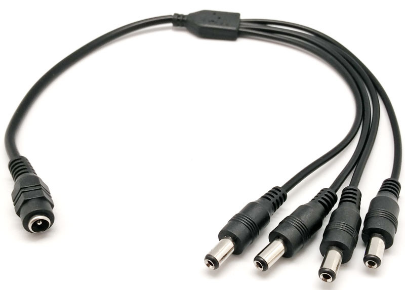 Cable alimentación Jack 1 macho a 4 hembras 5.5x2.1mm . Mod. 4201-4