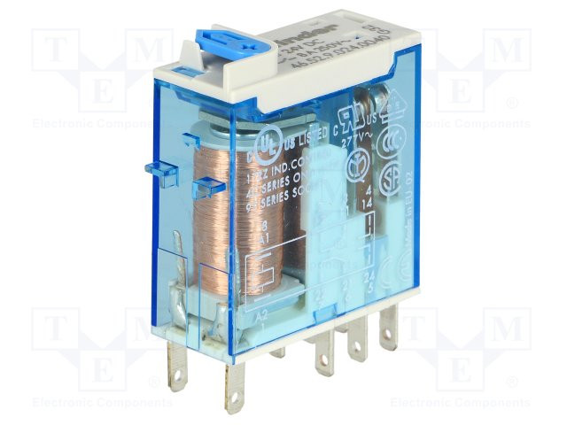Relé electromagnético DPDT Uinductor 24VCC 8A/250VAC 15A. Mod. Mod. 46.52.9.024.004