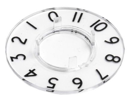 Disco dial potenciometro RS PRO 36.8mm Transparente. Mod. 85339000