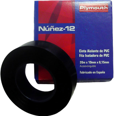 Cinta aislante negra 20mx19mm NUÑEZ. Mod. NUÑEZ12N