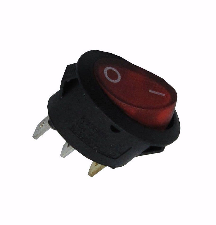 Interruptor ovalado luminoso rojo faston. Mod. 49HF398