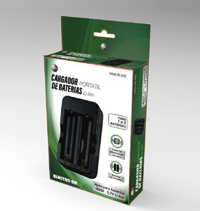 Cargador de 1 o 2 baterías 18650 Li-Ion. Mod. CAR400