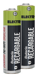 Pack 2 baterías recargables de NI-MH AA 2600mAh. Mod. 50.036/2600/AA