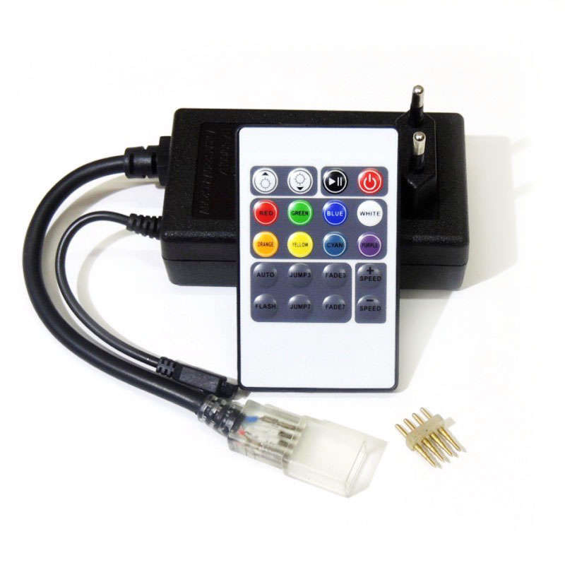 Controlador remoto para tira LED RGB 4 pin c/mando. Mod. 505045