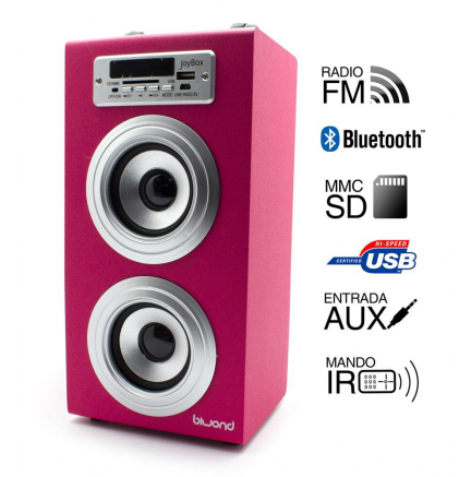 [50599ENU] Torre música reproductor USB Bluethooth rosa Joybox. Mod. 50599