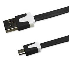 Cable Plano Micro USB 1m Negro. 51012