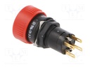 Interruptor de emergencia NC + NA 16mm rojo IP65. Mod. 51-253.022