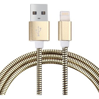 Cable USB a Lightning 8 Pines (Carga & Transferencia) Metal oro 1m Biwond. Mod. 804139