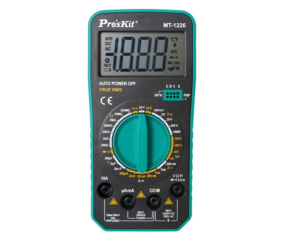 Multímetro digital TRUE RMS 3 1/2 dígitos CAT III 1000V. Mod. MUL1226