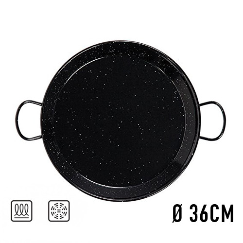 [5436DSC] Paellera acero esmaltado 36 cm Vaello Campos.. Mod. 5436
