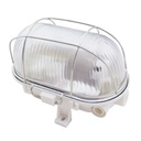 Aplique oval plástico blanco rejilla metálica E27. Mod. 000700643