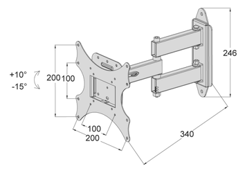 Soporte móvil TV de doble brazo 13 a 37". Mod. 60.967