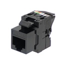 Toma RJ45 cat6A UTP keyston 180º negro. Mod. 0039N