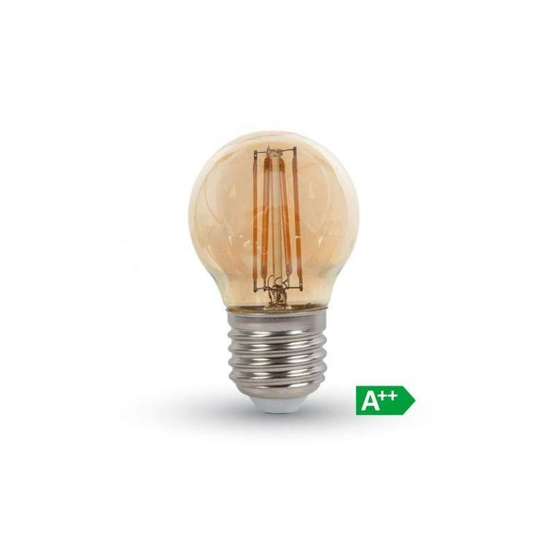 Bombilla LED E27 filamento globo Gold Cover G45 2200K 4W. Mod. 7100