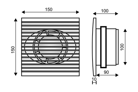 Extractor para eliminación de humos, ventilación de malos olores y humedades Electro DH Mod. 71.505