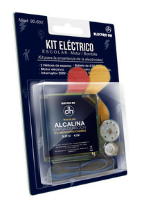 Kit eléctrico escolar bombilla, interruptor y motor.  Mod. 80.602