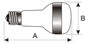 Bombilla LED reflectora R90 E-27, 15W. Mod. 81.123/R90/DIA