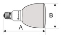 Bombilla LED PAR38. E-27. 18W Cálida. Mod. 81.128/PAR38/CAL